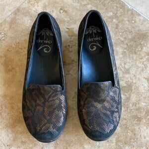 Dansko‎ Leopard Print Metallic Loafer Comfort Shoe